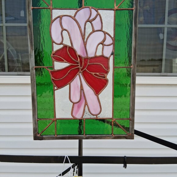 Stained glass Candy cane garden stake - Picture 2 of 2